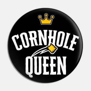 Cornhole Queen Shirt Funny Bean Bag Sack Toss Tournament Winner Pin