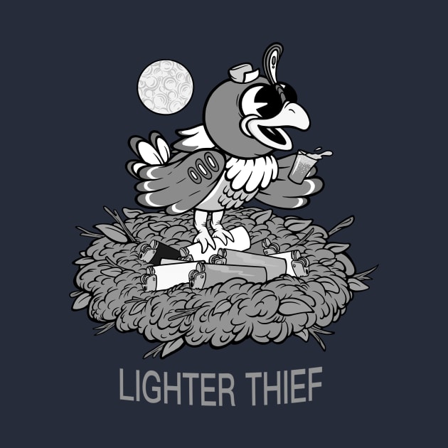 LIGHTER THIEF b/w by flynnryanart