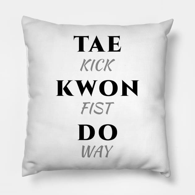 Taekwondo Minimalist Pillow by SpinningKickTKD