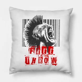 free throw on the barcode punk Pillow