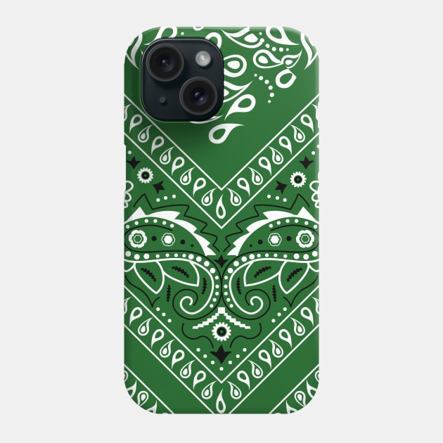 Green Bandana Pattern Phone Case by Jennifer