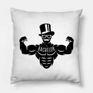 Bachelor (Stag Night Party / Groom / Tattoo / Black) Pillow