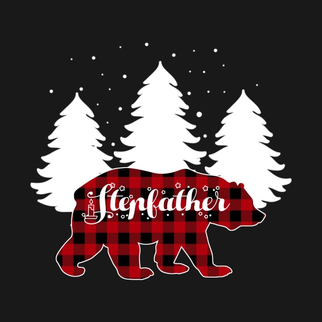 Stepfather Bear Buffalo Red Plaid Matching Family Christmas by Kagina