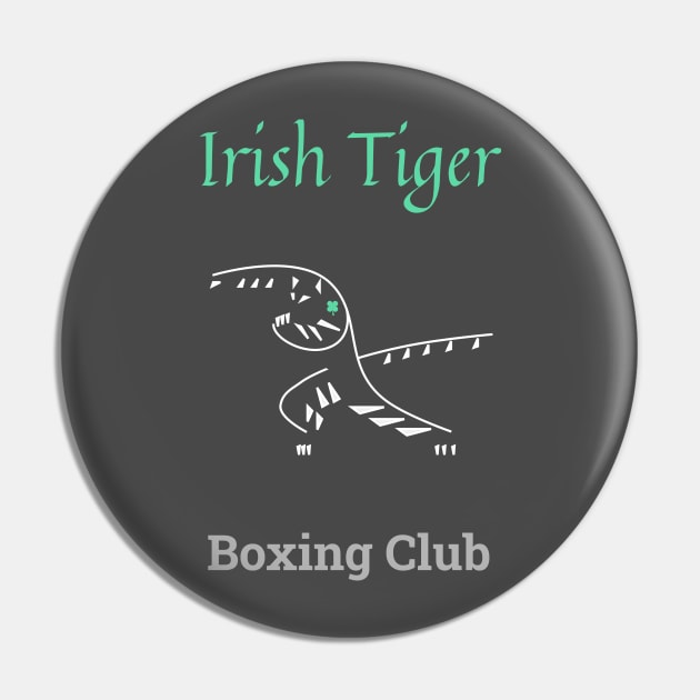 Irish Tiger - light on dark Pin by draftsman