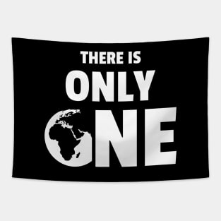 There is Only One Planet (white version) Tapestry