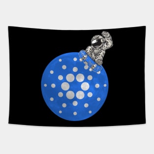 Cardano to the Moon ADA Crypto Astronaut Cardano Tapestry