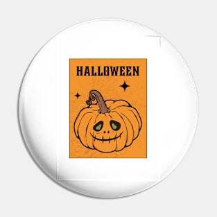 Ghoulish Halloween Pumpkin Illustration Pin