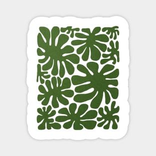 Abstract green flowers Magnet