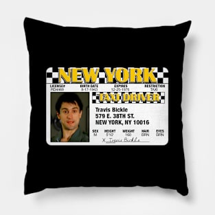 Travis Bickle Taxi License Pillow