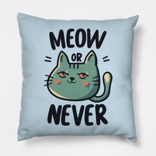 Meow or Never Pillow