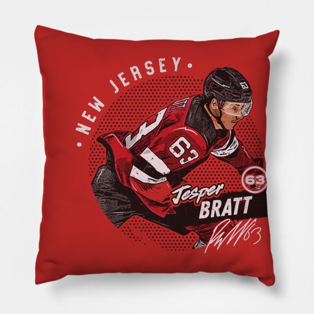 Jesper Bratt New Jersey Dots Pillow by ClarityMacaws