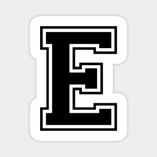 Initial Letter E - Varsity Style Design. - Black text Magnet
