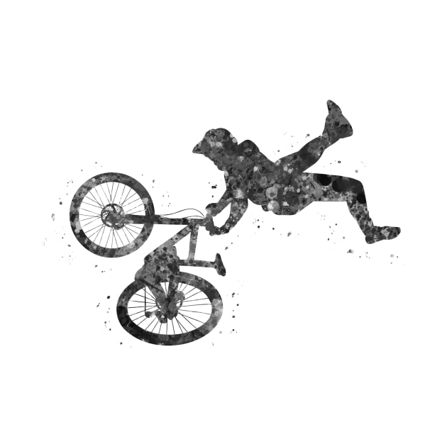 Mountain biker black and white by Yahya Art