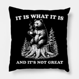 It Is What It Is And Its Not Great Funny Bear Pillow