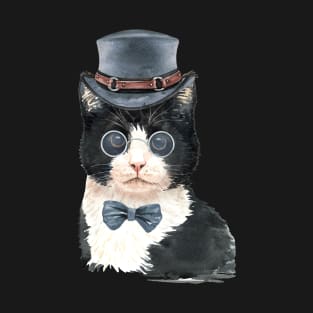 Handsome Cat with Hat T-Shirt