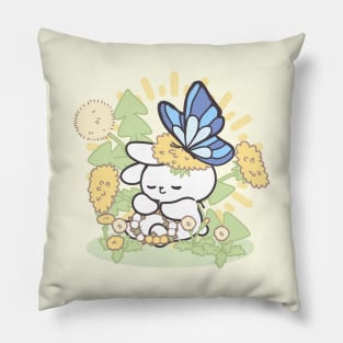 Cute Bunny Loppi Tokki Surrounded by Flowers, Inspiring Positivity! Pillow