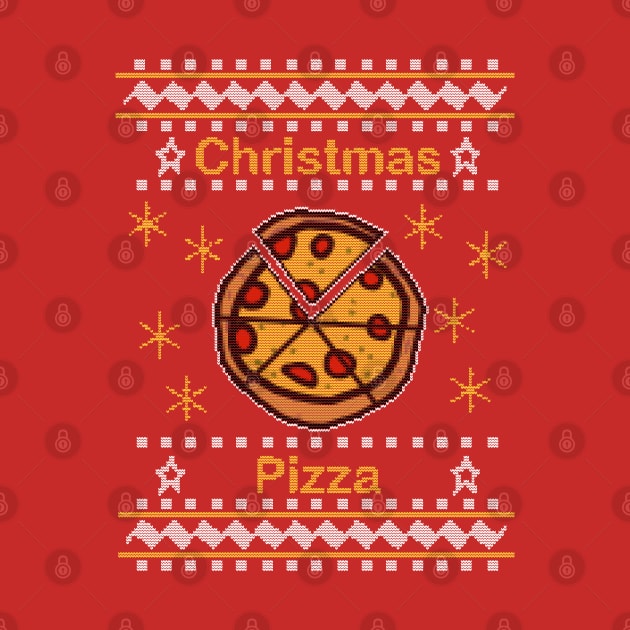 Food Ugly Christmas Sweaters Pizza by ellenhenryart