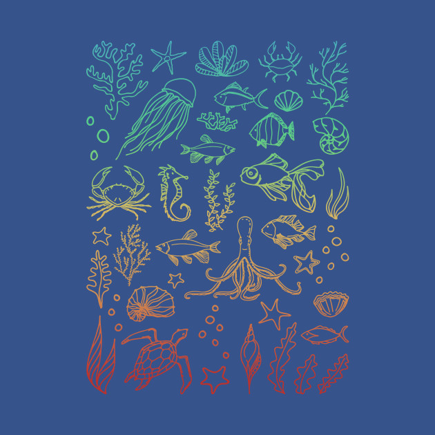 Discover Beautiful Ocean Animals - Animals - T-Shirt