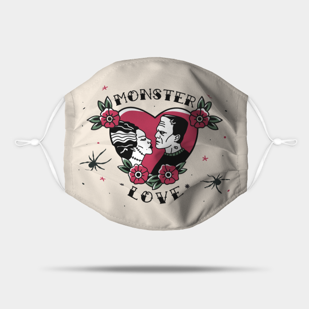 Monster Love // Bride of Frankenstein Vintage Tattoo - Bride Of Frankenstein - Mask | TeePublic Monster Love // Bride of Frankenstein Vintage Tattoo - Bride Of Frankenstein - Mask | TeePublic