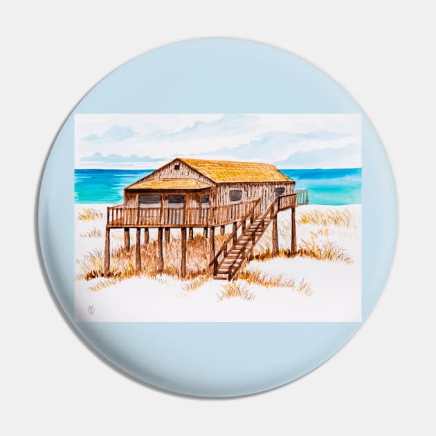 The Old Beach House Pin by Matt Starr Fine Art