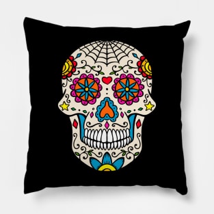 Sugar Skull Illustration Pillow