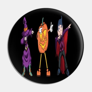 Dabbing Halloween Pumpkin Vampire Witch Pin