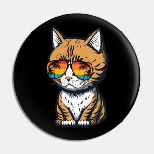 Cool Feline in Shades: Whiskered Purrfection for Cat Miaw Lovers Pin