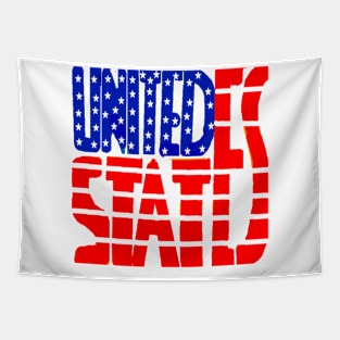 Flag USA Illustration on White Background Tapestry