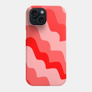 Red wavy ocean waves gradient Phone Case