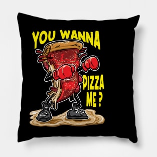 Wanna Pizza Me Slice of Deep Dish Pizza with boxing gloves Pillow