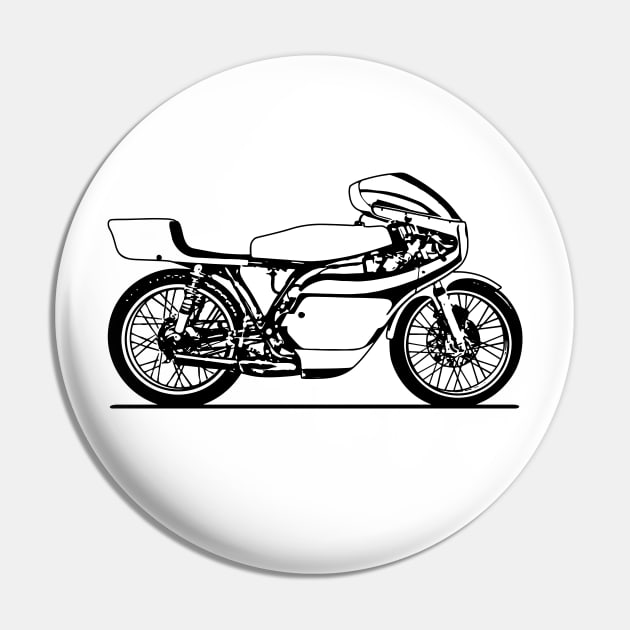 MT125R Motorcycle Sketch Art Pin by DemangDesign