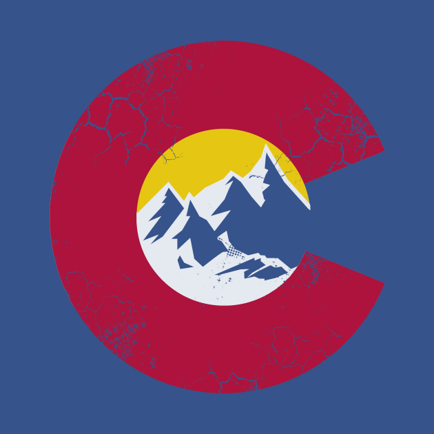 Colorado Mountains Flag Colorado TShirt TeePublic