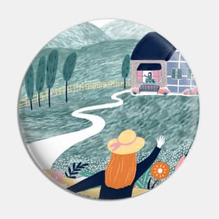 Country side illustration Pin