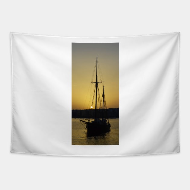 A Sailboat in Malta Tapestry by IgorPozdnyakov