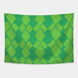 Geometric Diamonds Design (Lime Green) Tapestry