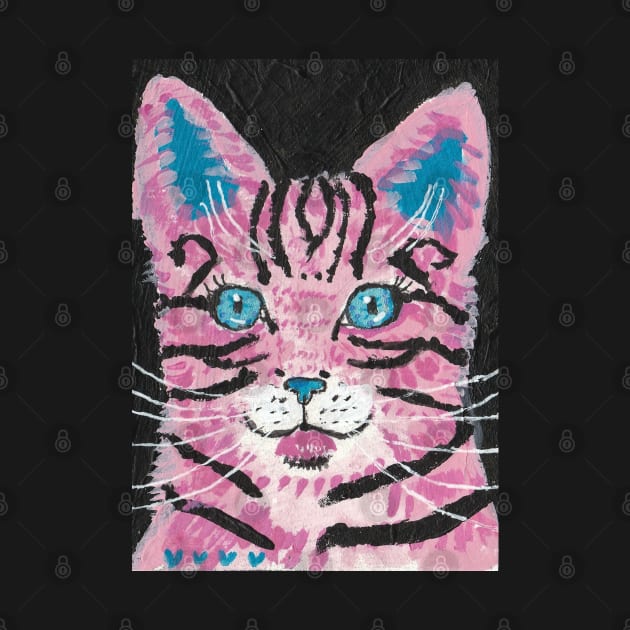 Pink Tabby cat by SamsArtworks