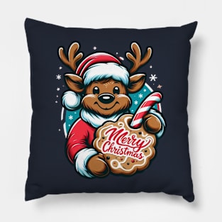 Merry Christmoose Moose Christmas 2024 Pillow