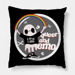 Queer And Emo Badge Pillow