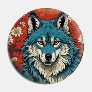 Wild Oriental wolf Pin