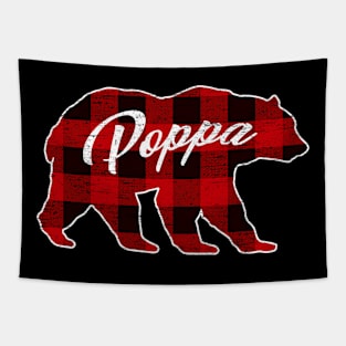 Red Plaid Poppa Bear Shirt Matching Pajama Family Tapestry