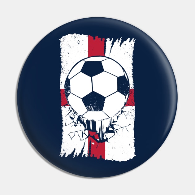 Vintage English Flag with Football // Retro England Soccer Pin by SLAG_Creative