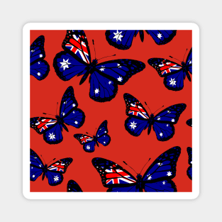 Australia Day Butterfly Pattern Proud Australian Celebrating Australian Independence Magnet