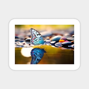 Butterfly Water Nature Serene Tranquil Magnet