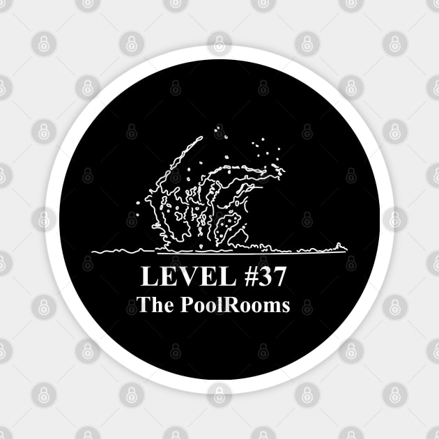 The Backrooms - The Poolrooms - Level 37 - Black Outlined Version - Retro -  Magnet