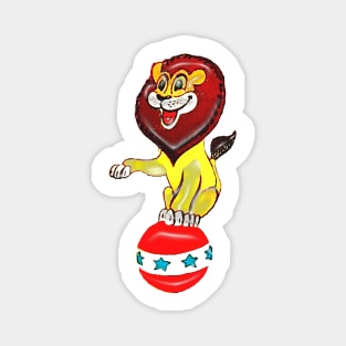 Funny circus lion balancing on the ball Magnet