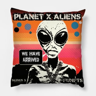 Funny Retro Alien Sci Fi Invasion Pillow