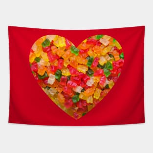 Gummy Bears Candy Heart Tapestry