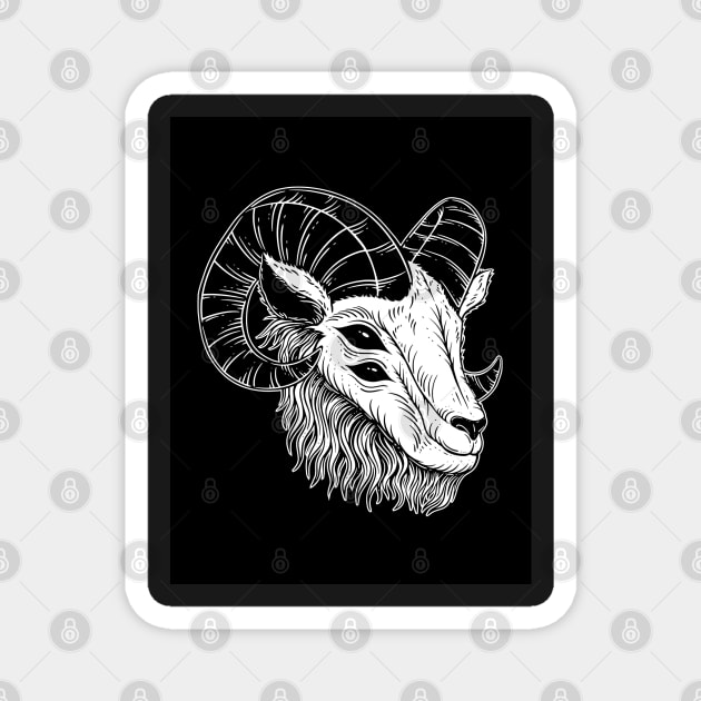 Black Phillip Goat Magnet by Hellbender Creations