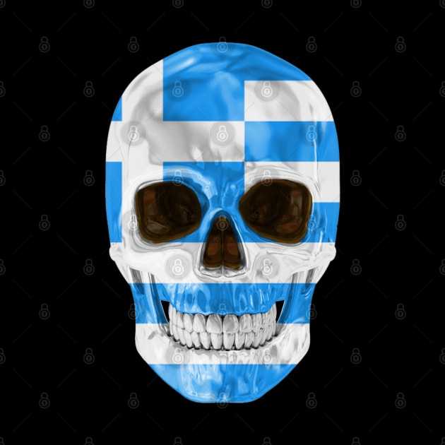 Greece Flag Skull - Gift for Greek With Roots From Greece by Country Flags