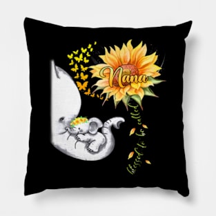 Blessed To Be Called Nana Sunflower Elephant Mothers Day Pillow